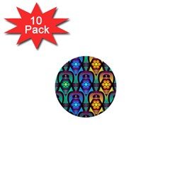 Pattern Background Bright Blue 1  Mini Buttons (10 Pack)  by Sapixe
