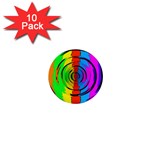 Pattern Colorful Glass Distortion 1  Mini Buttons (10 pack)  Front