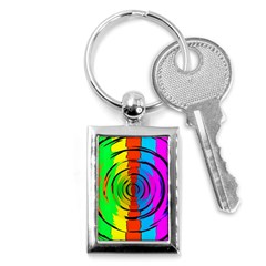Pattern Colorful Glass Distortion Key Chains (rectangle)  by Sapixe