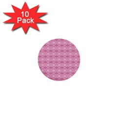 Pattern Pink Grid Pattern 1  Mini Buttons (10 Pack)  by Sapixe