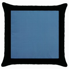 Blue Triangulate Throw Pillow Case (black) by jumpercat