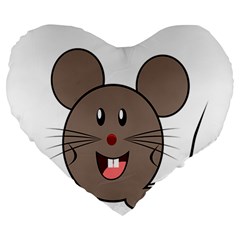 Raton Mouse Christmas Xmas Stuffed Animal Large 19  Premium Heart Shape Cushions by Sapixe
