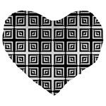 Seamless Pattern Background Black And White Large 19  Premium Flano Heart Shape Cushions Front