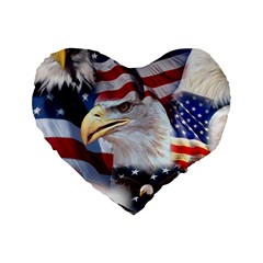 United States Of America Images Independence Day Standard 16  Premium Flano Heart Shape Cushions by Sapixe