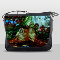 Dscf3179 - Royal Marine And Stone Lions Messenger Bags by bestdesignintheworld