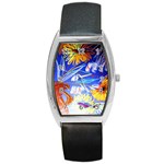Dscf1385 - sunflowers in ceramic jur Barrel Style Metal Watch Front