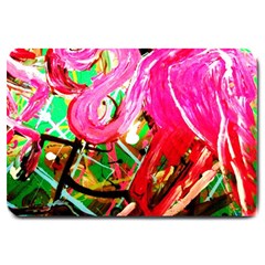 Dscf2035 - Flamingo On A Chad Lake Large Doormat  by bestdesignintheworld