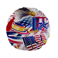 United States Of America Usa  Images Independence Day Standard 15  Premium Round Cushions by Sapixe