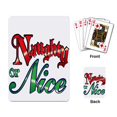 Vintage Christmas Naughty Or Nice Playing Card by Sapixe