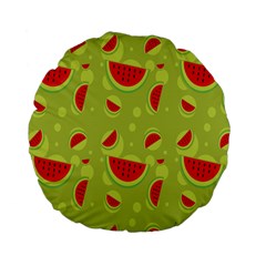Watermelon Fruit Patterns Standard 15  Premium Flano Round Cushions by Sapixe