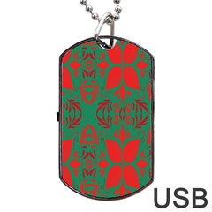 Christmas Background Dog Tag Usb Flash (two Sides) by Sapixe