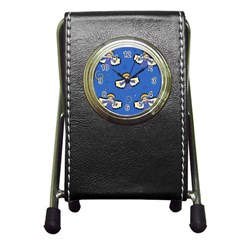 Christmas Holidays Seamless Pattern Pen Holder Desk Clocks by Sapixe