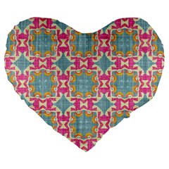 Christmas Holidays Seamless Pattern Large 19  Premium Heart Shape Cushions by Sapixe