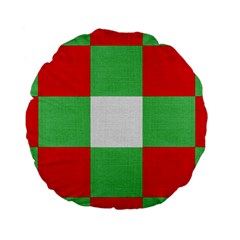 Fabric Christmas Colors Bright Standard 15  Premium Flano Round Cushions by Sapixe
