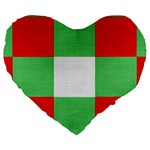 Fabric Christmas Colors Bright Large 19  Premium Flano Heart Shape Cushions Front