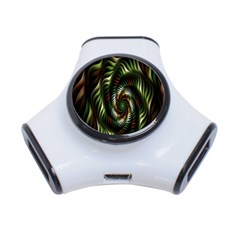 Fractal Christmas Colors Christmas 3-port Usb Hub by Sapixe