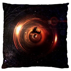 Steampunk Airship Sailing The Stars Of Deep Space Standard Flano Cushion Case (one Side) by jayaprime
