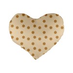 Pattern Gingerbread Star Standard 16  Premium Flano Heart Shape Cushions Back