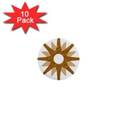 Star Golden Glittering Yellow Rays 1  Mini Buttons (10 Pack)  by Sapixe