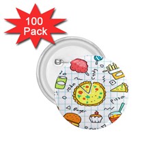 Colorful Doodle Soda Cartoon Set 1 75  Buttons (100 Pack)  by Sapixe