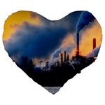 Warming Global Environment Nature Large 19  Premium Flano Heart Shape Cushions Front