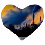 Warming Global Environment Nature Large 19  Premium Flano Heart Shape Cushions Back