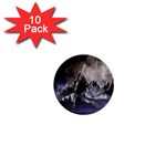 Mountains Moon Earth Space 1  Mini Buttons (10 pack)  Front