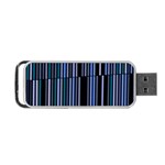 Shades of Blue Stripes Striped Pattern Portable USB Flash (One Side) Front