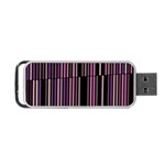 Shades of Pink and Black Striped Pattern Portable USB Flash (Two Sides) Front