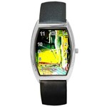 Poppies In An Abandoned Yard 10 Barrel Style Metal Watch Front