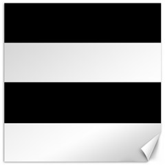 Black And White Striped Pattern Stripes Horizontal Canvas 12  X 12   by yoursparklingshop