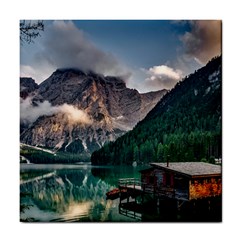 Italy Mountains Pragser Wildsee Tile Coasters by Simbadda