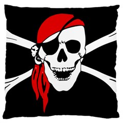Pirate Skull Large Flano Cushion Case (one Side) by StarvingArtisan