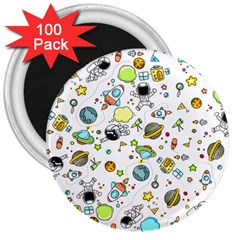 Space Pattern 3  Magnets (100 Pack) by Valentinaart
