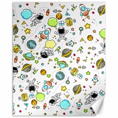Space Pattern Canvas 11  X 14   by Valentinaart