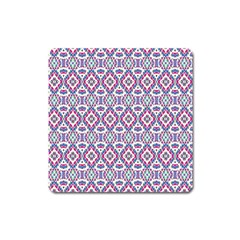 Colorful Folk Pattern Square Magnet by dflcprints