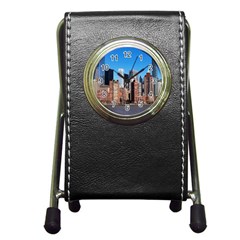 Skyscraper Architecture City Pen Holder Desk Clocks by Simbadda