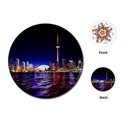 Toronto City Cn Tower Skydome Playing Cards (round)  by Simbadda