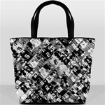 Black And White Patchwork Pattern Bucket Bags Back