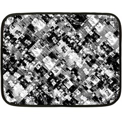 Black And White Patchwork Pattern Fleece Blanket (mini) by dflcprints