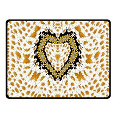 Hearts In A Field Of Fantasy Flowers In Bloom Double Sided Fleece Blanket (small)  by pepitasart