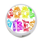 Good Vibes Rainbow Colors Funny Floral Typography 4-Port USB Hub (Two Sides)  Back