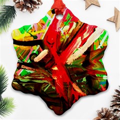 Flamingo   Child Of Dawn 4 Snowflake Ornament (two Sides) by bestdesignintheworld