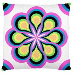 Colorful Feathers Mandala Standard Flano Cushion Case (one Side) by LoolyElzayat