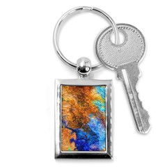 Blue Brown  Texture                                       Key Chain (rectangle) by LalyLauraFLM