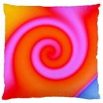 Swirl Orange Pink Abstract Large Flano Cushion Case (Two Sides) Back