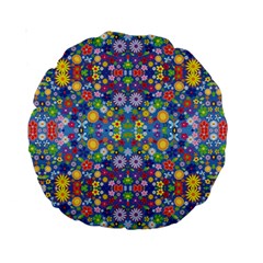 Colorful Flowers Standard 15  Premium Round Cushions by LoolyElzayat