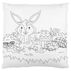 Coloring Picture Easter Easter Bunny Standard Flano Cushion Case (one Side) by Sapixe