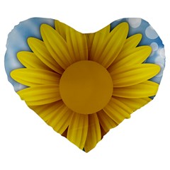 Plant Flower Flowers Bokeh Sky Large 19  Premium Flano Heart Shape Cushions by Sapixe