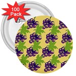 Grapes Background Sheet Leaves 3  Buttons (100 pack)  Front